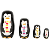 Small Foot Company small foot 10619 - Matrjoschka Pinguin-Familie, 4-teilig, Holz, 10cm