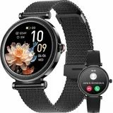 Smartwatch Smartwatch, Fitness Tracker uhr mit Anruffunktion für Damen und Herren(Rundes 1.27-Zoll-HD-Full-Touch-Farbdisplay Zoll)
