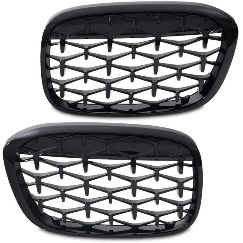 Nierengrill-Set für BMW X1 F48 (2015–2019) Diamond Style Schwarz Hochglanz