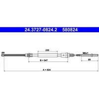 ATE Handbremsseil für Peugeot 406