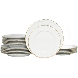 CreaTable Maria Theresia Tellerset 18-tlg. gold/weiß