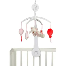 Sterntaler Bär Betty, Baby-Einschlafhilfe, Kinderzimmer Spielzeug, weicher Bouclé und kuscheliger Flausch, wattiert, Melodie: Brahms Wiegelied, 57×34×45 cm, rosa