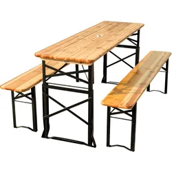 holz4home® Bierzeltgarnitur - mehrteilig & klappbar   Hoehenverstellbar