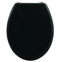 MSV WC Sitz Toilettendeckel MDF Holzkern Schwarz