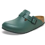 Birkenstock Damen Herren Boston Pro Hausschuhe Leder Pantoletten - Clogs - Zertifiziert nach EN ISO 20347:2043 - Berufsschuhe für Medizin, Gastronomie und Service - Thyme - 47 - 47 EU
