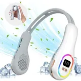 Tragbarer Nackenventilator Mit Rgb-led-umgebungsbeleuchtung, Usb-nackenventilator, 4000 Mah Leiser Handventilator, Mini-nackenventilator