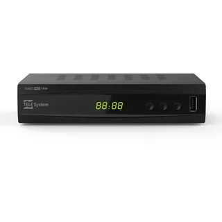 TELE System TS6822 PRO DVB-T2 HEVC Digitaler Terrestrischer Decoder und Twin-Tuner DVR-T2 HD HDR (HDR10 / HLG) mit Display und Fernbedienung 2 in 1 mit TV-Steuerung