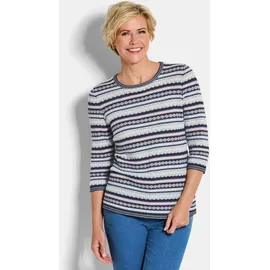 GOLDNER Strickpullover im Ringel-Look Blau 44