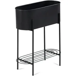 Pflanzgefäß FineBuy Pflanzenkübel 51x65x22 cm Metall Schwarz Blumentopf Indoor