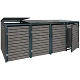 MCW 4er Mülltonnenverkleidung MCW-K14, Mülltonnenbox Mülltonnenabdeckung, 119x264x84cm WPC Metall 130kg ~