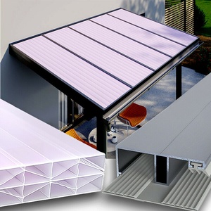 Terrassenüberdachung Doppelstegplatten 16 mm X Struktur opal weiß Alu-Gummi