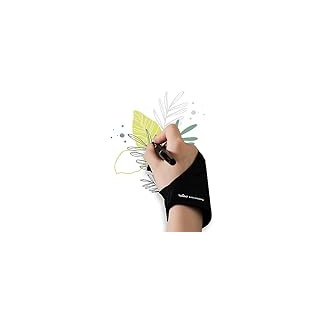HUION New Elastisch Antifouling-Handschuh für Grafiktablett Graphics Tablet Pen-Monitor Drawing Tablet Light Box Papier-Skizzen, elastischer Lycra-Zwei-Finger-Kunsthandschuh für rechte und Linke Hand