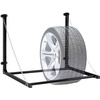 Reifenregal Wandmontage, für 4 Reifen, Teleskop Reifenhalter Wandhalterung, bis 90kg, klappbar, Stahl, schwarz