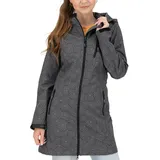 DEPROC activ Deproc Active Damen Mit Abnehmbarer Kapuze Übergangsjacke Kurzmantel Shelby Long Softshellmantel, Schwarz, 54 Große Größen EU