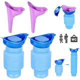 Schrumpfbares Urinal 4 Stück, Mini Urinal 750ml, Männliche Frau Tragbare Mobile Toilette Töpfchen Pipi Urinflasche, Schrumpfbares Urinflasche, Mobiltoilette, Notfall Reisetoilette, Notfall-Urinal