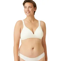 NATURANA Naturana® BH Damen ohne Bügel [Cup A-D] I 100% Gepolsterte Träger I BH ohne Bügel mit nahtlosen Cups I Damen BH mit Unterbrustband 75 Champagner A