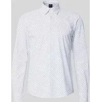 Boss Slim Fit Freizeithemd mit Allover-Muster Blau M