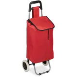 Relaxdays Einkaufs-Trolley rot 92,5 x 42 x 28 cm