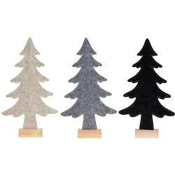 Weihnachtsbaum aus Filz mit Holzsockel - Dekoration Weihnachten Weihnachtsdeko 40cm