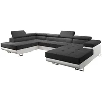 Furnix Wohnlandschaft Zante Couch Schlafsofa U-Sofa mit Schlaffunktion Leder-Optik, mit Relaxfunktion schwarz