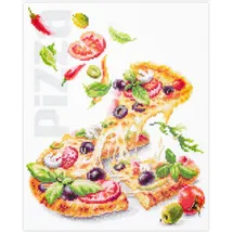 Magic needle Zweigart Edition, Kreuzstich Set Pizza Zählmuster, 23x27cm