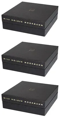 Archivbox für FNP Regal, 3-er Set schwarz, Designer Nils Holger Moormann, 10.8x32.5x34 cm