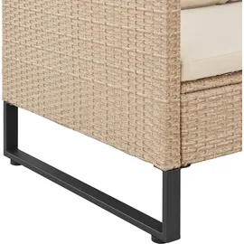 Juskys Polyrattan Lounge Santorini - Outdoor Sitzecke mit Beistelltisch & Auflagenbox - Creme