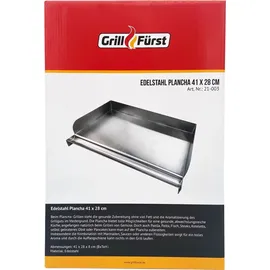 Grillfürst Grillplatte 41 x 24,5 cm Edelstahl weiß