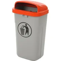 PlasticOmnium Feuerfester Abfallbehälter für Draußen - Grau, Orange