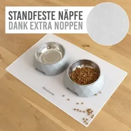 KaraLuna Napfunterlage 48 x 30 cm (Transparent, Eckig) Futtermatte Katze Futterunterlage Hund Futternapf Fressnapf Hundenapf Unterlage Kaffeevollautomat Napf Matte Mat Silikonmatte