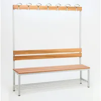 Szagato Garderobenbank mit Haken 1-seitig mit Schuhrost HxBxT 170x150x30cm