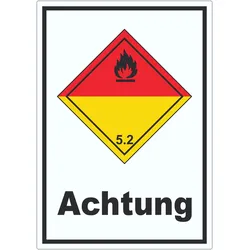 Aufkleber Organische Peroxide Achtung explosiv A2 (420x594mm)