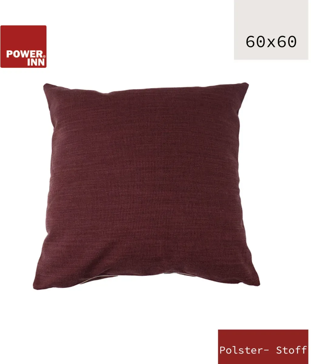 POWER INN® Kissenbezug Polsterstoff | 60 x 60cm | Aubergine
