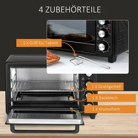 Homcom Mini Backofen 32L Schwarz