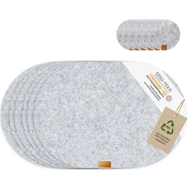 MIQIO Platzset waschbar, aus Filz, hellgrau, 44 x 29 cm