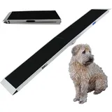 Baumarktplus TRUTZHOLM Hunderampe klappbar 183 cm Traglast 180 kg Alu grau schwarz beschichtet Tierrampe