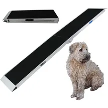 Baumarktplus TRUTZHOLM Hunderampe klappbar 183 cm Traglast 180 kg Alu grau schwarz beschichtet Tierrampe