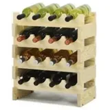 Proregal Weinregal Natur, Holz, Kiefer, Rechteckig, 47x46x29 cm, Wohnzimmer, Regale, Weinregale