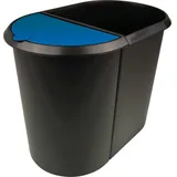 Helit Papierkorb Duo-System schwarz/blau