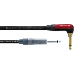 Cordial ECOCORD 6 PR-SILENT - 6,0m Klinke auf Winkelklinke 6,3mm, mono SILENT retro