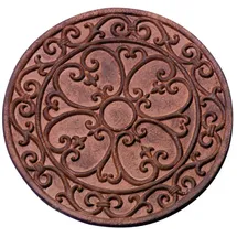 Esschert Design Gehwegplatte, Gartenfliese, Trittplatte, Terrassenplatte Motiv Klassik, rund,27.5 cm x 1,2 cm