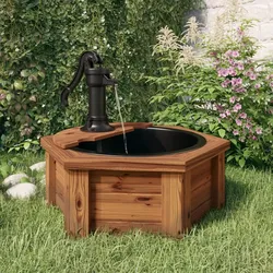 Gartenbrunnen mit Pumpe 57x57x53 cm Massivholz Tanne