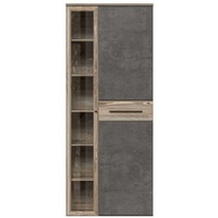 99rooms Mirdi Vitrine Picea Kiefer Beton Optik ohne LED-Beleuchtung