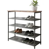 Relaxdays Schuhregal 76 x 7 x 31 cm 4 Vliesebenen schwarz/braun