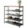 Relaxdays Schuhregal 76 x 7 x 31 cm 4 Vliesebenen schwarz/braun