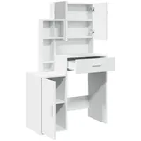 vidaXL Schminktisch mit Schrank Weiß 80x35x132 cm