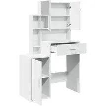vidaXL Schminktisch mit Schrank Weiß 80x35x132 cm