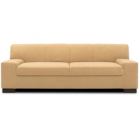 DOMO Collection Norma Sofa , 3-Sitzer Couch , 3er Garnitur, 212x85x74 cm , Microfaser beige