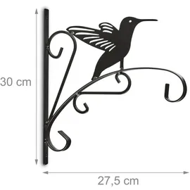 Relaxdays Blumenhaken mit verschiedenen Motiven schwarz