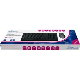 MediaRange Funk-Tastatur und optische 5 Tasten Funk-Maus (FR), schwarz